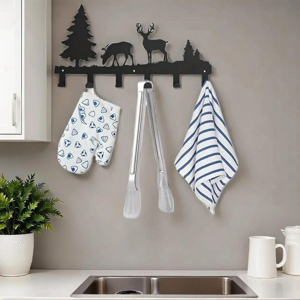 Einfache Wandskulpturen aus schwarzem Metall – robuste, rostfreie, wasserdichte Wandhalterung mit mattem Finish für Mäntel, Hüte, Taschen, Handtücher