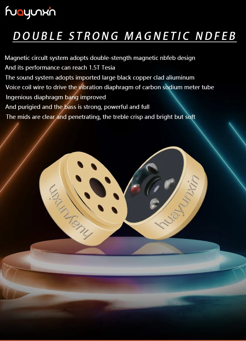 2 Stück Qualitäts-Ohrhörer 12mm 16 Ohm Graphen-Membran, geringe Verzerrung, Bass, Doppelmagnet, HIFI-Ohrhörer-Lautsprecher, dynamische Antriebseinheit – Detail 1