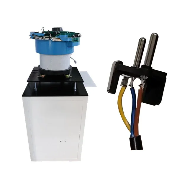 Type C European France 2-pin with Earthing 16A Electrical Adapter Plug Crimping Machine with Automatic Vibratory Bowl Feeder