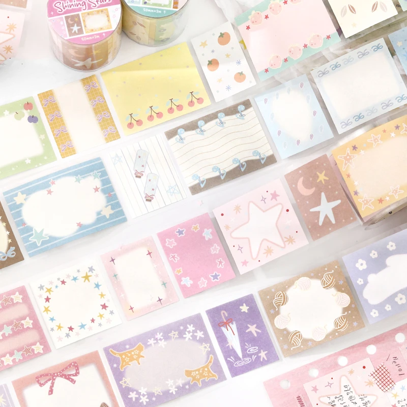 50 مللي متر * 3m Kawaii Ins رسالة ملاحظة لطيف كتيب الكولاج مواد الديكور التسمية ملصقا DIY بها بنفسك سجل القصاصات اللوازم الجمالية