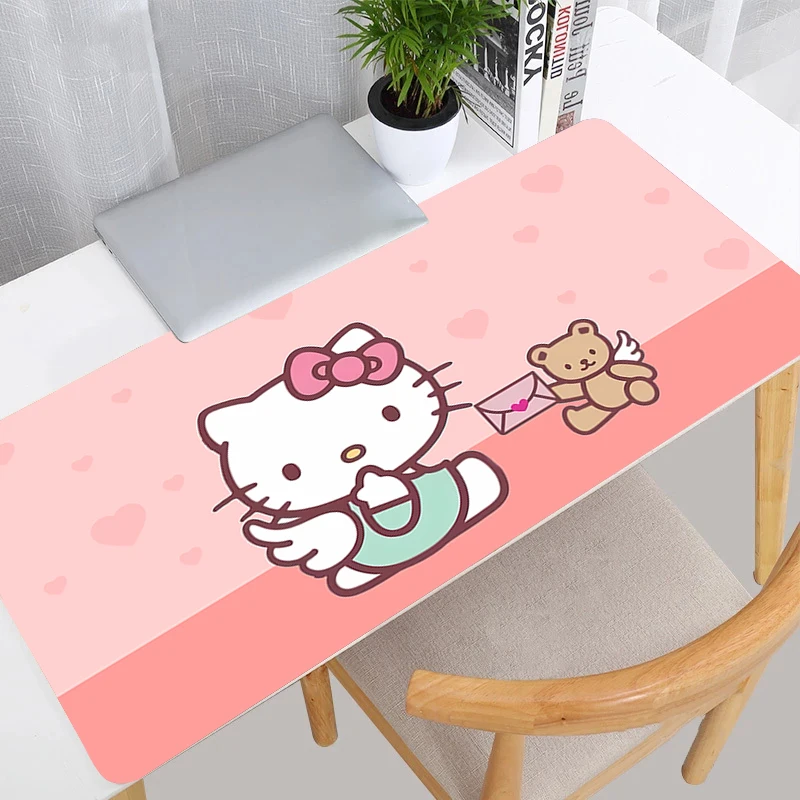 Kawaii Mauspad Hello Kitty Kawaii Anime Süßes Mädchen Gabinete Gamer Computer Schreibtischmatte Tastatur Pad PC Gaming Zubehör Mousepad