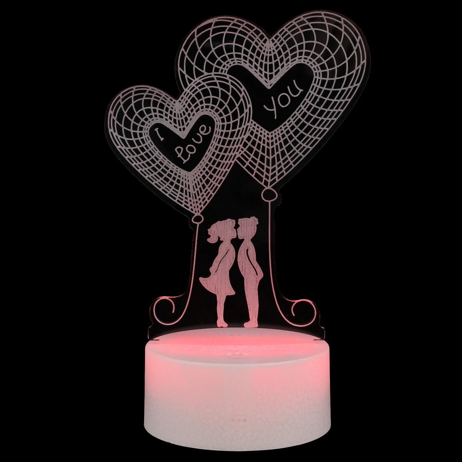 1pc Touch Night Light Led Heart Shape Bedroom Lamp Romantic Atmosphere Light For Valentine’S Day Party Wedding Decor