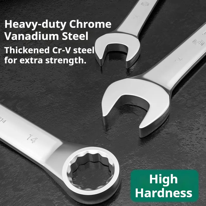 Portable Antirust Combination Wrench Chrome Vanadium Steel Open End Wrenches Auto Repair Mechanical Maintenance Hand Tools