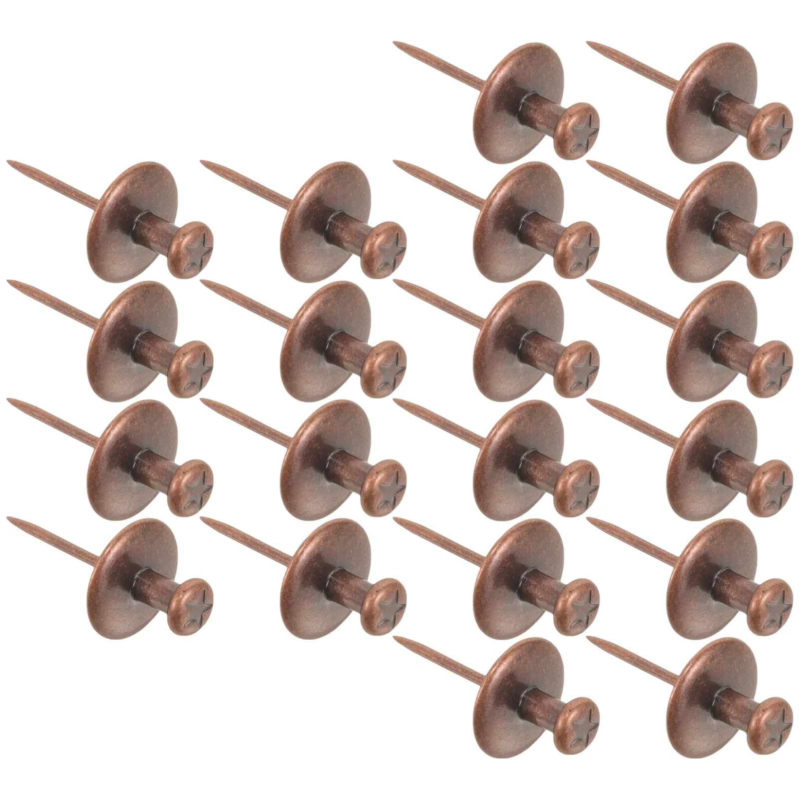 20Pcs Zinc Alloy Decorative Picture Hangers Heavy Duty Push Pins for Frames Wall Art Hanging Photos Keys Documents Stylish Rust