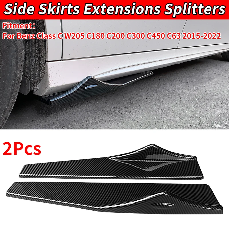 

Car Side Skirts Aprons For Benz Class C W205 C180 C200 C300 C450 C63 2015-2022 2021 Side Skirts Extensions New Accessories