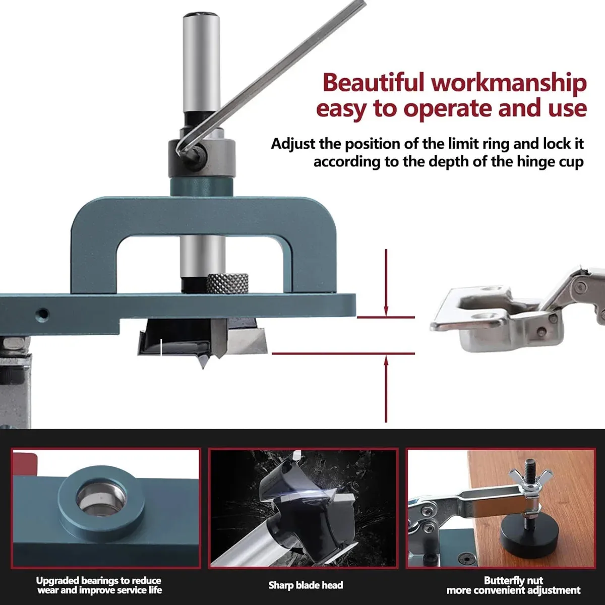Concealed Hinge Drilling Jig Set 35mm Cabinet Door Hinge Hole Puncher Locators