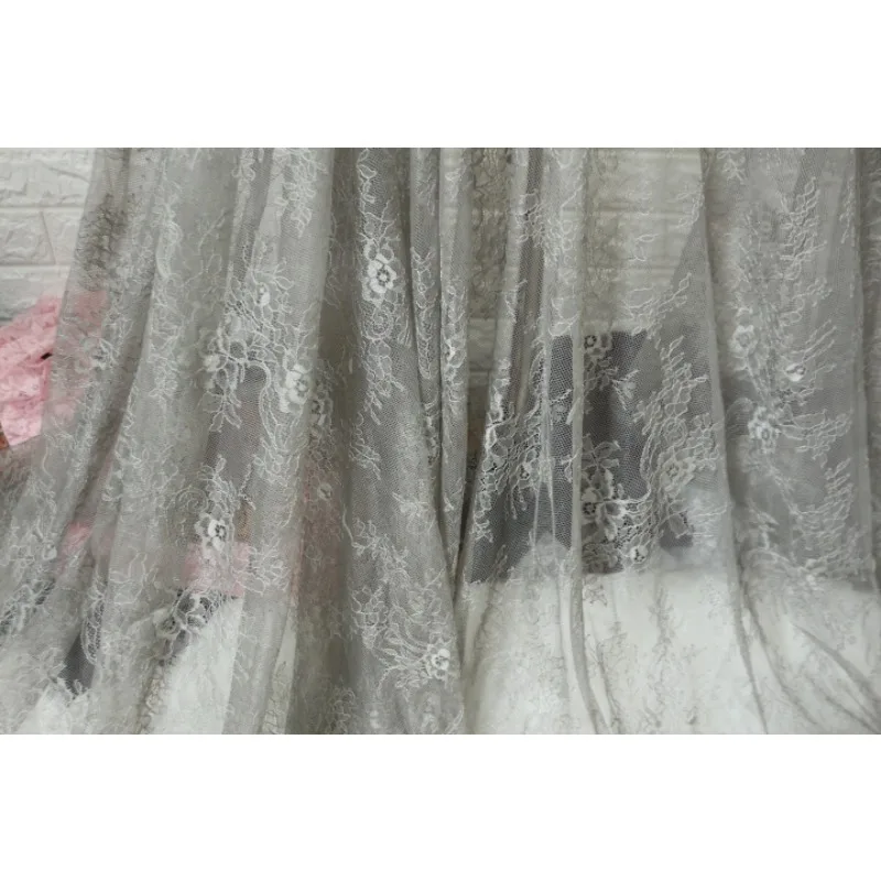 새로운 고품질 속눈썹 레이스 자수 원단 DIY 홈 섬유 커튼 장식 고급 웨딩 드레스 의류 액세서리