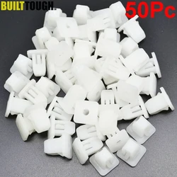 50Pcs White Square Auto Fasteners Auto Bumper Fastener Rivet Retainer Clips Push Engine Cover Fender Car Door Trim Panel Clip
