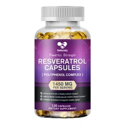 Resveratrol 1450mg, Trans-Resveratrol Antioxidant Supplement with, Helps to Support Digestive Health&Immune System, 120 Capsules