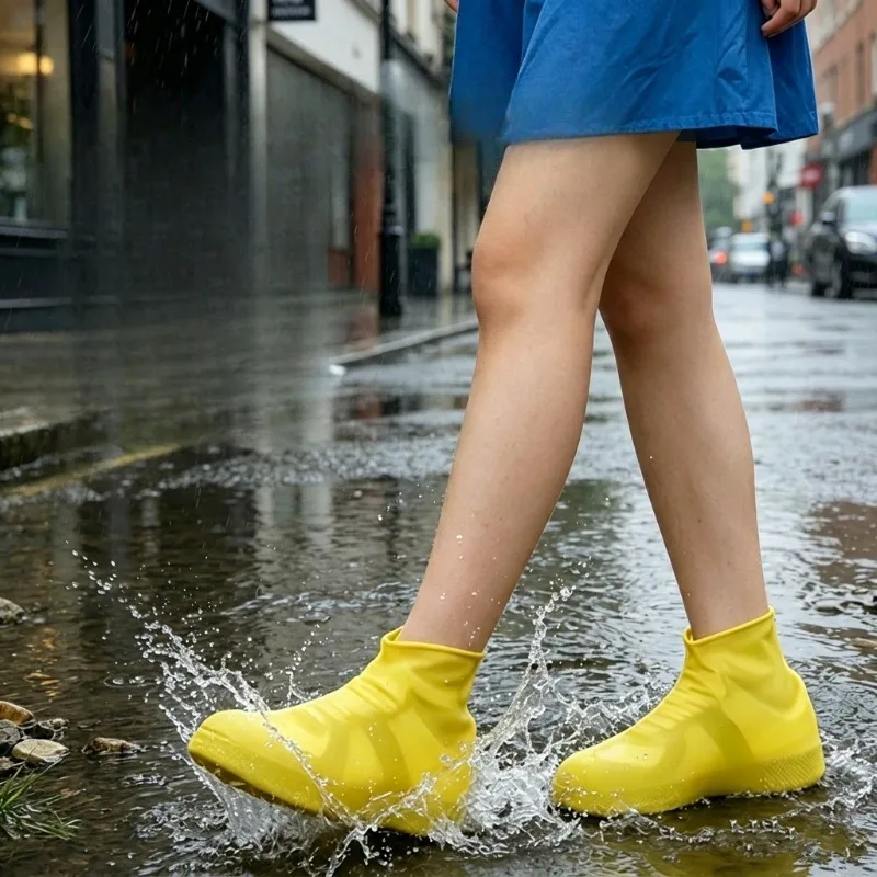 Men's/women's Rain Shoe Covers Are Non Slip, Thickened, Wear-resistant, Highly Elastic, Easy To Put on And Take Off, Waterproof