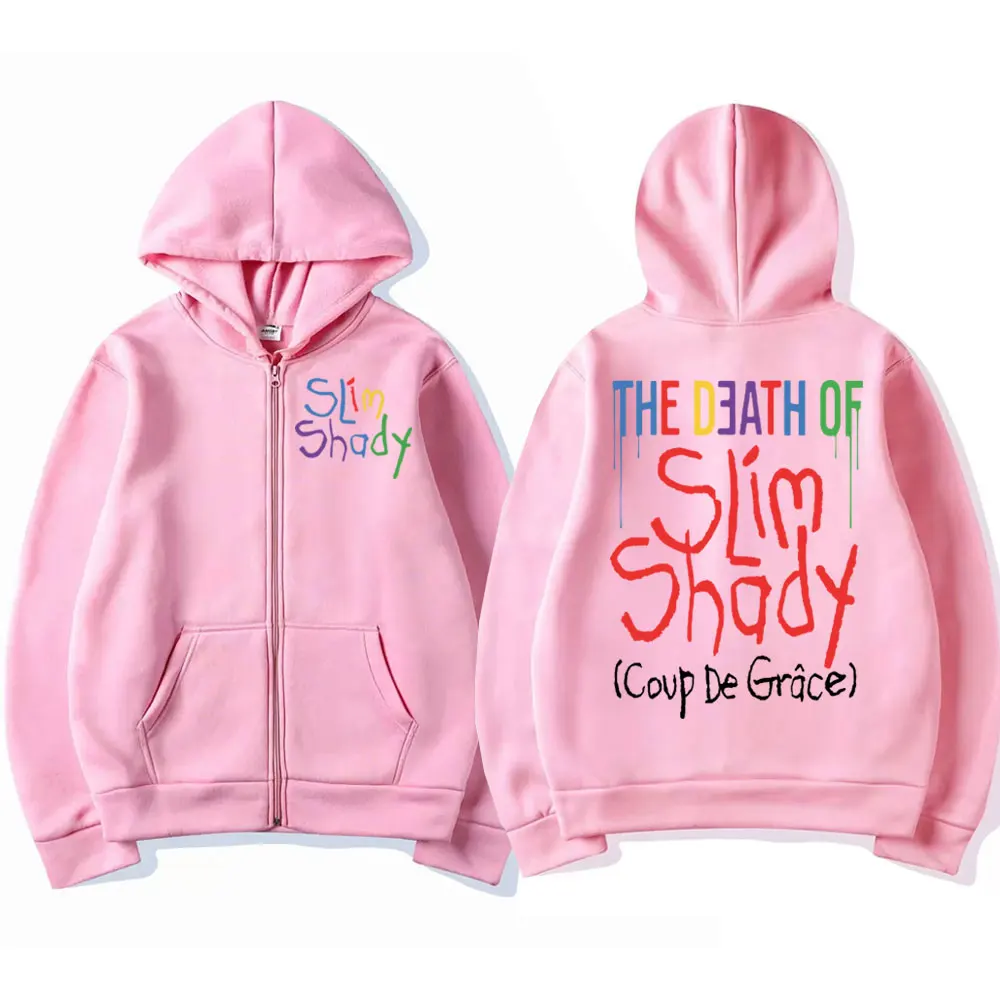 مغني الراب ايمينيم الموت سليم شادي طباعة قلنسوة بسحاب موضة الهيب هوب زمم البلوز Harajuku Y2k الشارع البلوفرات للجنسين