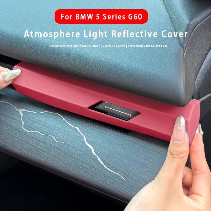 For BMW 5 Series G60 2024-2025 Center Console Dashboard Panel Both Sides Atmosphere Light Reflective Silicone Protective Cover