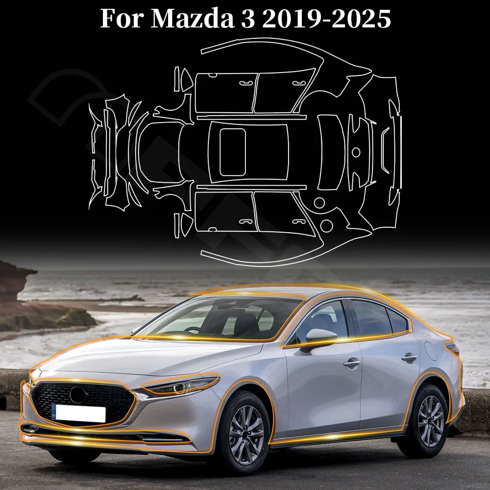 

For Mazda 3 2019 2020 2021 2022-2025 Paint Protection Film Self-Healing Bra PPF Body Sticker Accessories Anti-Scratch Resistant