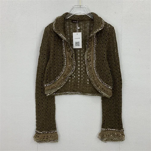 Vintage Handmade Crochet Floral Heavyweight oulder Wrap Cloak irt Hollow out All-Match Summer Sweater V-Ne Long Sve