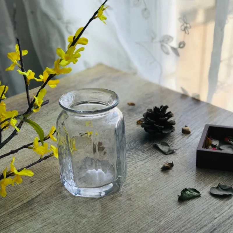 

Transparent Glass Vase Japanese Water Pot Desktop Vase For Flowers Ornaments Room Decor Vases vasos decorativos