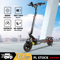 Electric Scooters Adults 800W Peak Power 48V13AH Battery Double Shock Absorption Electric Skateboard 10\