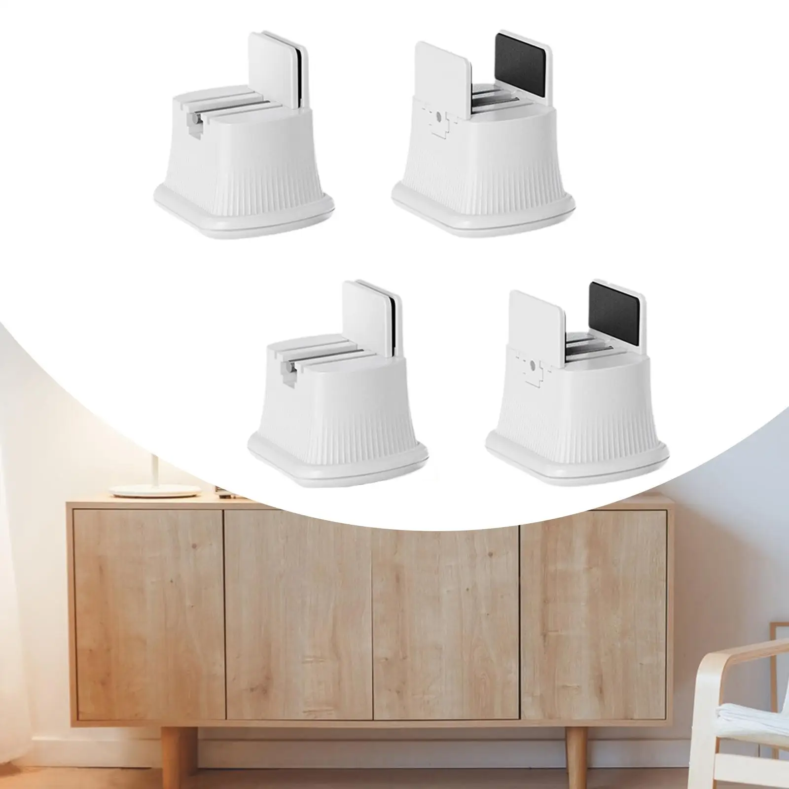 4Pcs Bed Risers Bed Furniture Risers Floor Protector Height Extenders Bed Lifts Risers Furniture Risers for Desk Chair Table