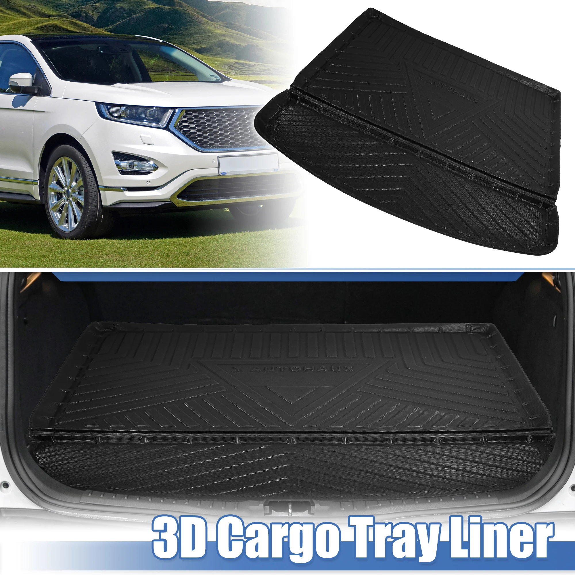 X Autohaux Cargo Trunk Tray Cargo Liner Rear Trunk Floor Mat Odourless Non Slip Waterproof for Ford Edge 2015 2016 2017 18-2022