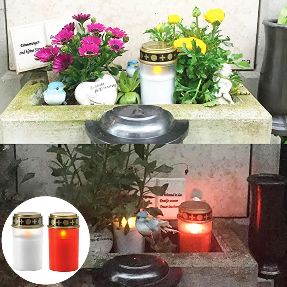 Lampe Wasserdichte Kerze 2Pcs Outdoor Friedhof Ritual Solar Powered Eletric Licht