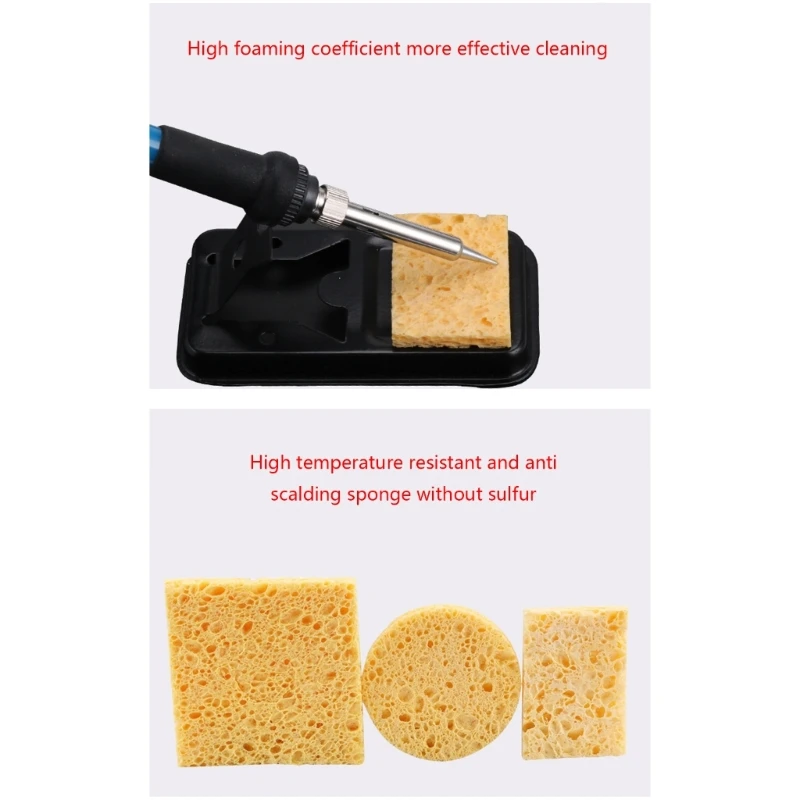 Bộ 50 Mỏ Hàn Làm Sạch Miếng Bọt Biển Bền Bỉ Hàn Đầu Dụng Cụ Sửa Chữa Nhiệt Độ Cao Bọt Biển Phụ Kiện