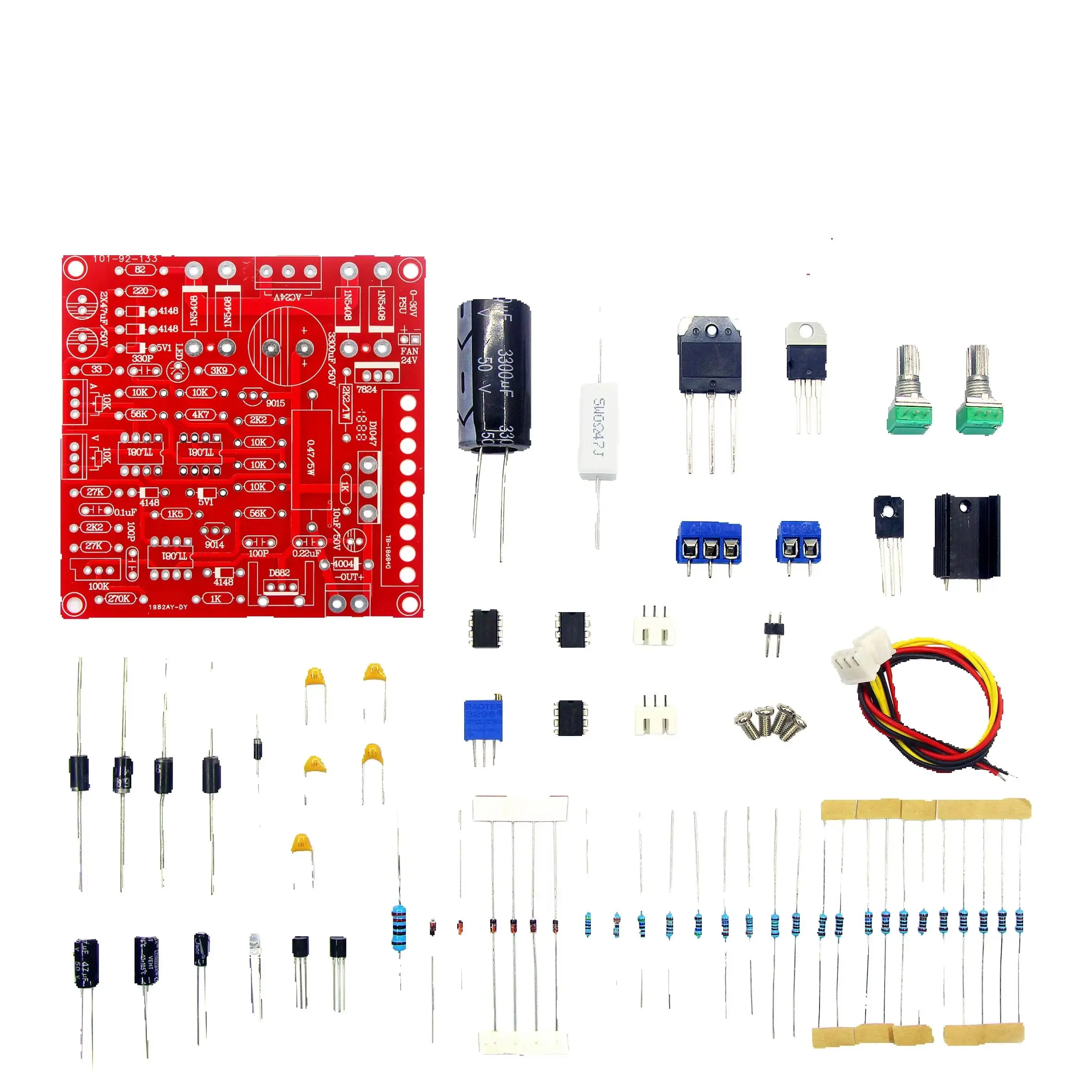 0-30V 2mA-3A DC Regulated Power Supply DIY Kit Continuously Adjustable  Current Limiting Protection For School Education Lab