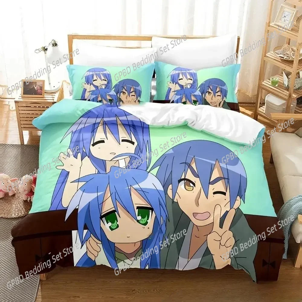 

Anime Konata Izumi Lucky Star 3D NEW Duvet Cover Pillowcase Bedding Set Adult Boy Girl Bedroom Decoration Single Double Large