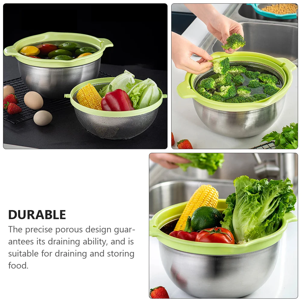 

1 set 1 Set Rice Wash Basket Premium Draining Basket Kit For Kitchen Strainer Vegetable Fruit Filter Basin Set Drain Tool