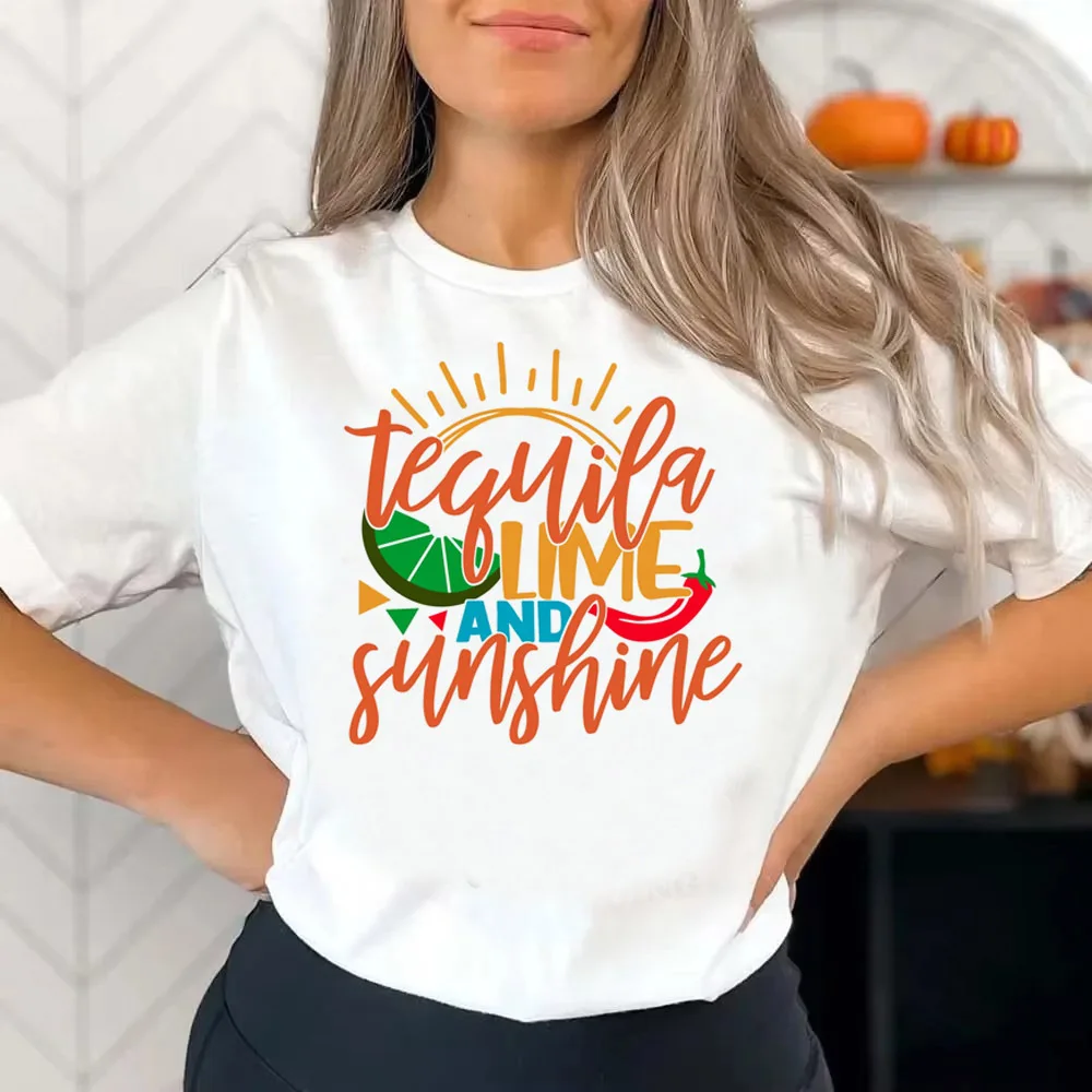 Tequila Lime And Sunshine top tees female Trendy University Classic t shirt Gothic aesthetic Graphic Digital graphic Classic