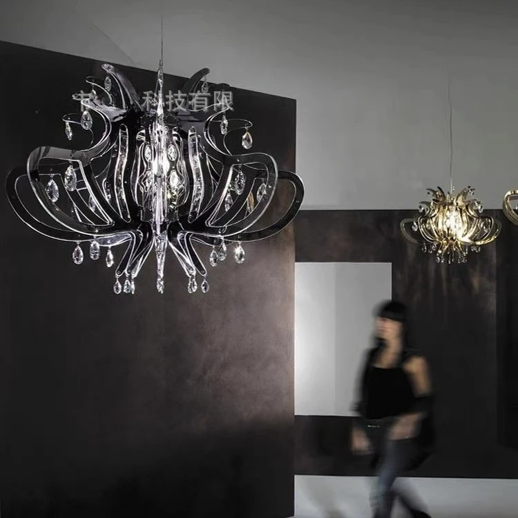 

Luxury American Vintage Crystal Chandelier French Minimalist Villa Living Room Dining Hotel Ceiling Lamp