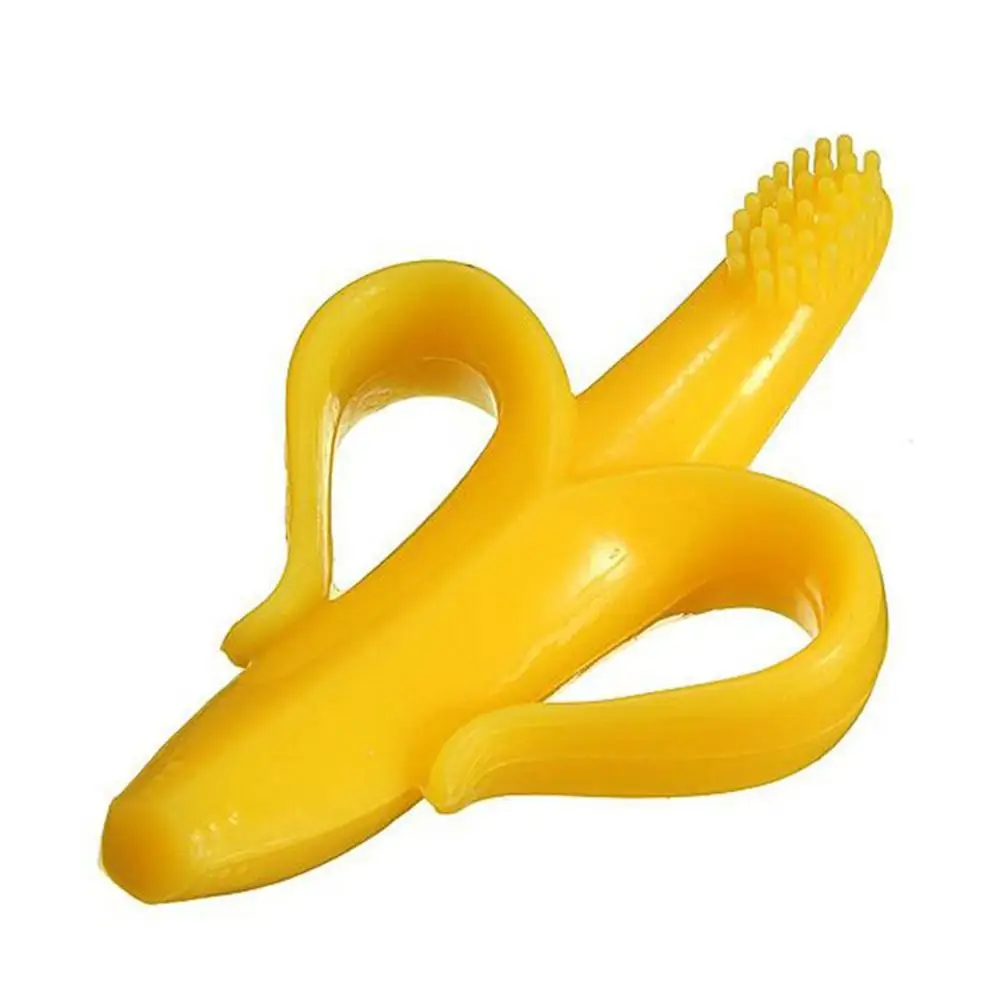 Banana Baby Teether Safe Toys Silicone Teether BPA Free Food Grade Silicone Baby Teething Chew Toy Toothbrush Nursing Gift