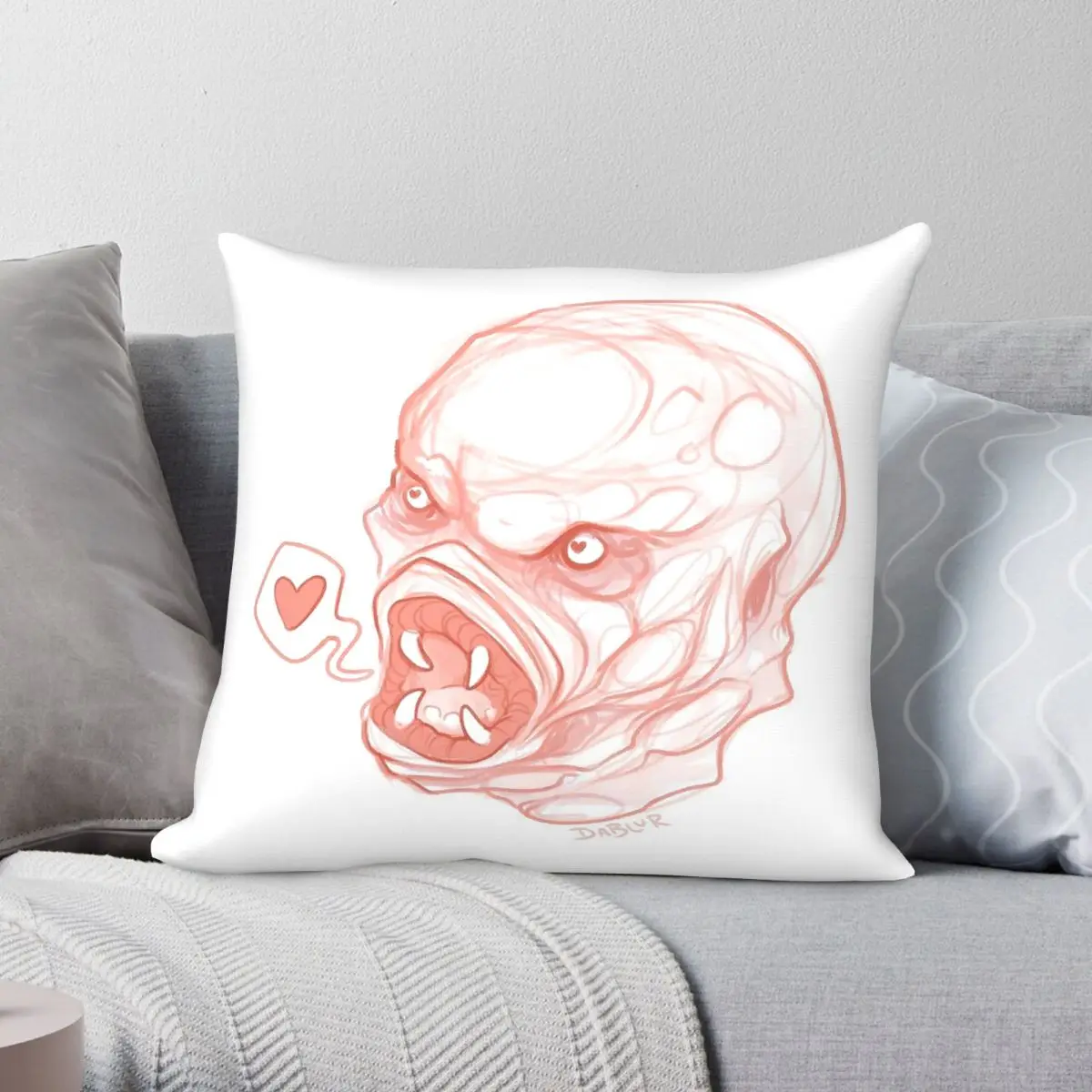 The X Files Flukeman Kisses Square Pillowcase Polyester Linen Velvet Printed Zip Decor Car Cushion Cover