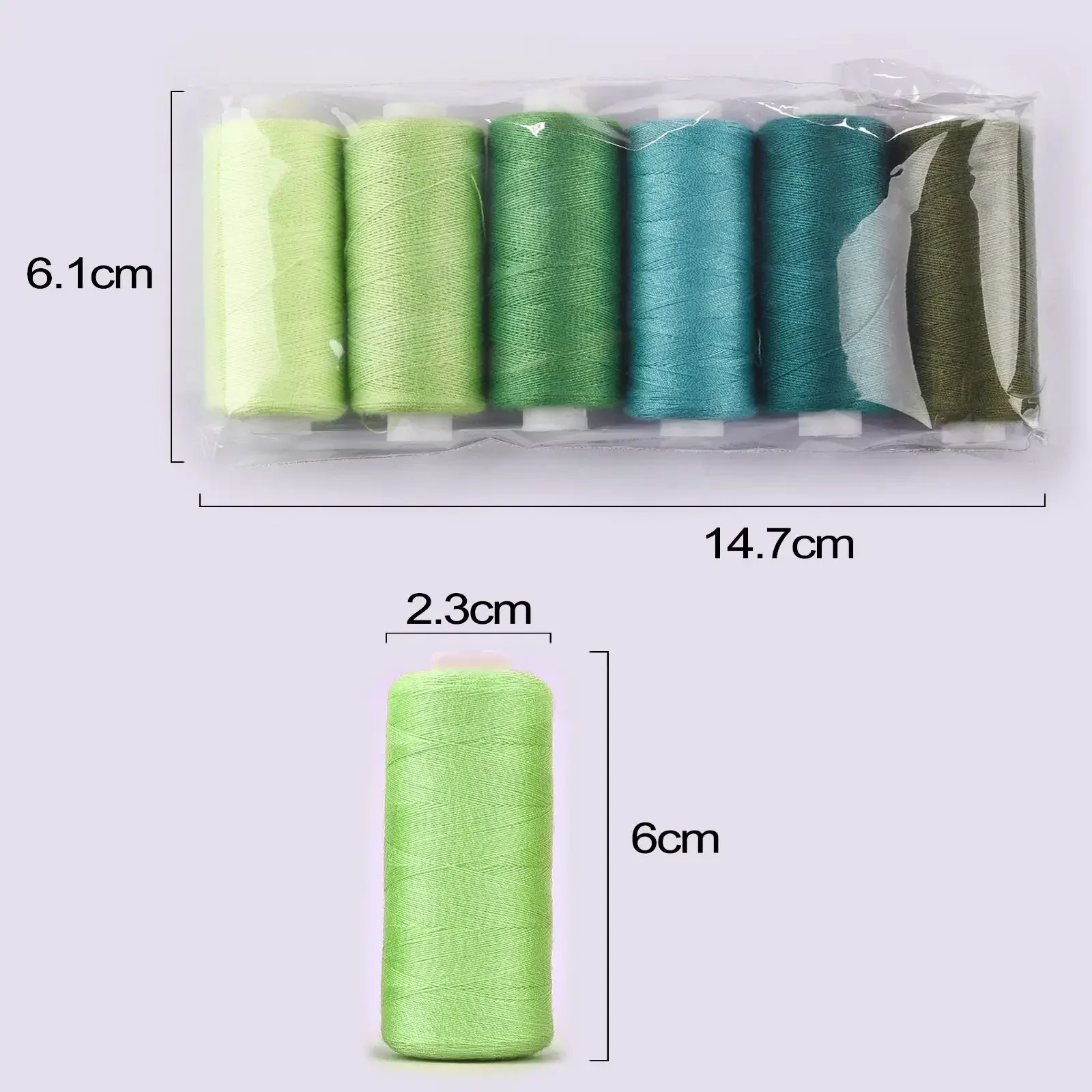 6Colors/Set Yarn Sewing Thread Roll Machine Hand Embroidery Tools 400 Yard Each Spool 100% Polyester Durable For Home Sewing Kit