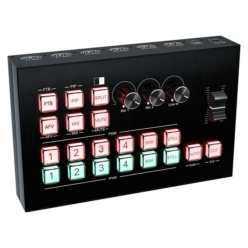 Live video streaming switcher, playback controller Type-C capture mixer