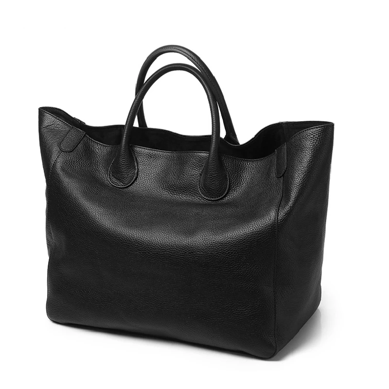 Highend Big Top Grain Genuine Leather Women Handbag Shopping Shoulder Bag Large Capacity Khaki Black Red Yellow Blue Brown M9940