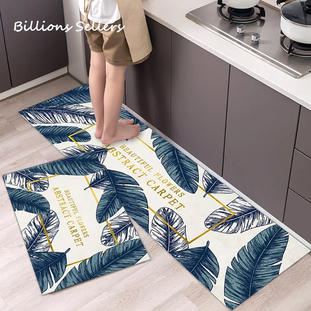 Creative Kitchen Floor Mat Tableware Pattern Entrance Doormat Bathroom Door Mat Floormat Parlor Anti-slip Antifouling Long Rugs