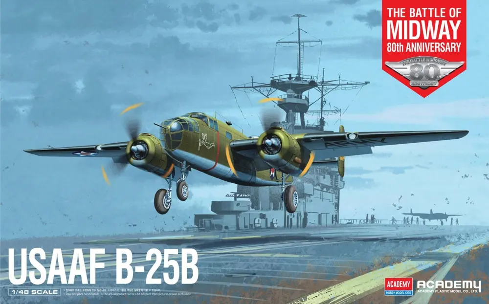 

1/48 Academy model 12336 USAAF B-25B Bomber assembly Scale diy toys Model Kit