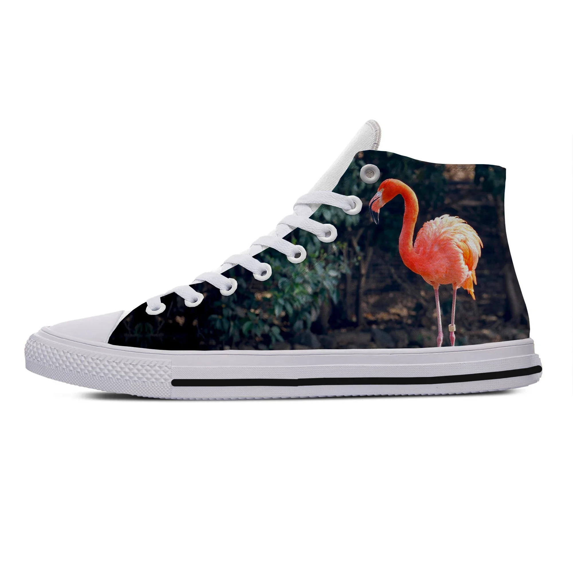 Hot Fashion Woman Man Sneakers Casual Board Shoes High Quality High Help Canvas Shoes Animal Flamingo Classic High Help Shoes