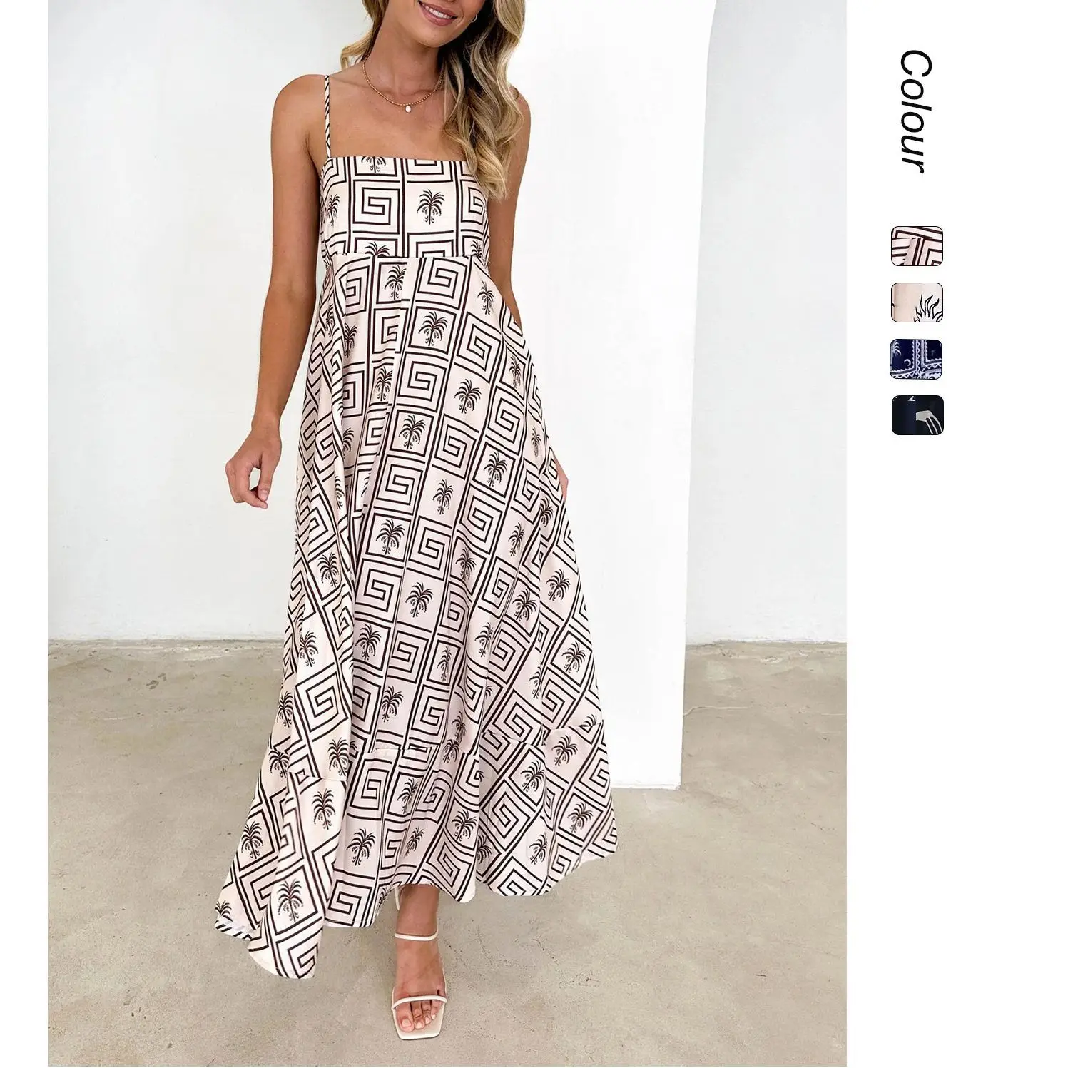 

French Style Spring Summer 25 New Women's Fresh Floral Strap Dress Slim Fit -88100 Wedding Dress Clothes Luxury Bandage Clothing