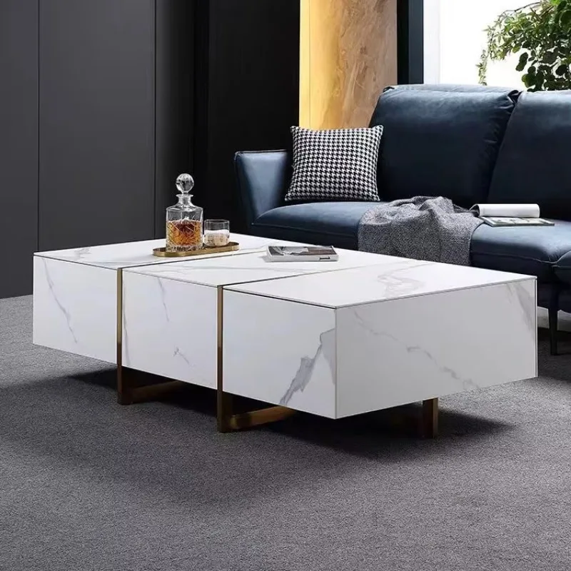 M  minimalist light luxury rock slab modern simple floor cabinet coffee table TV cabinet combination