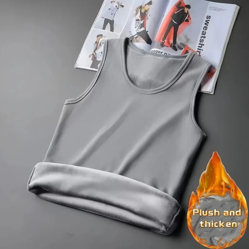 

Men Thermal Underwear Man Sleeveless Vest Autumn WinterThermo Lingerie Men's Warm Top Thickening Thermo Vest Undershirt