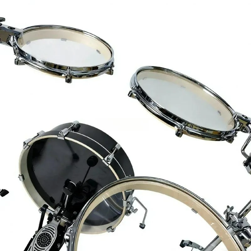 Adjustable Foldable Practice Drum Pad Set 6-16 Inch Maple Snare Tom Bass Kick Percussion Silent Training Kit for Home Studio