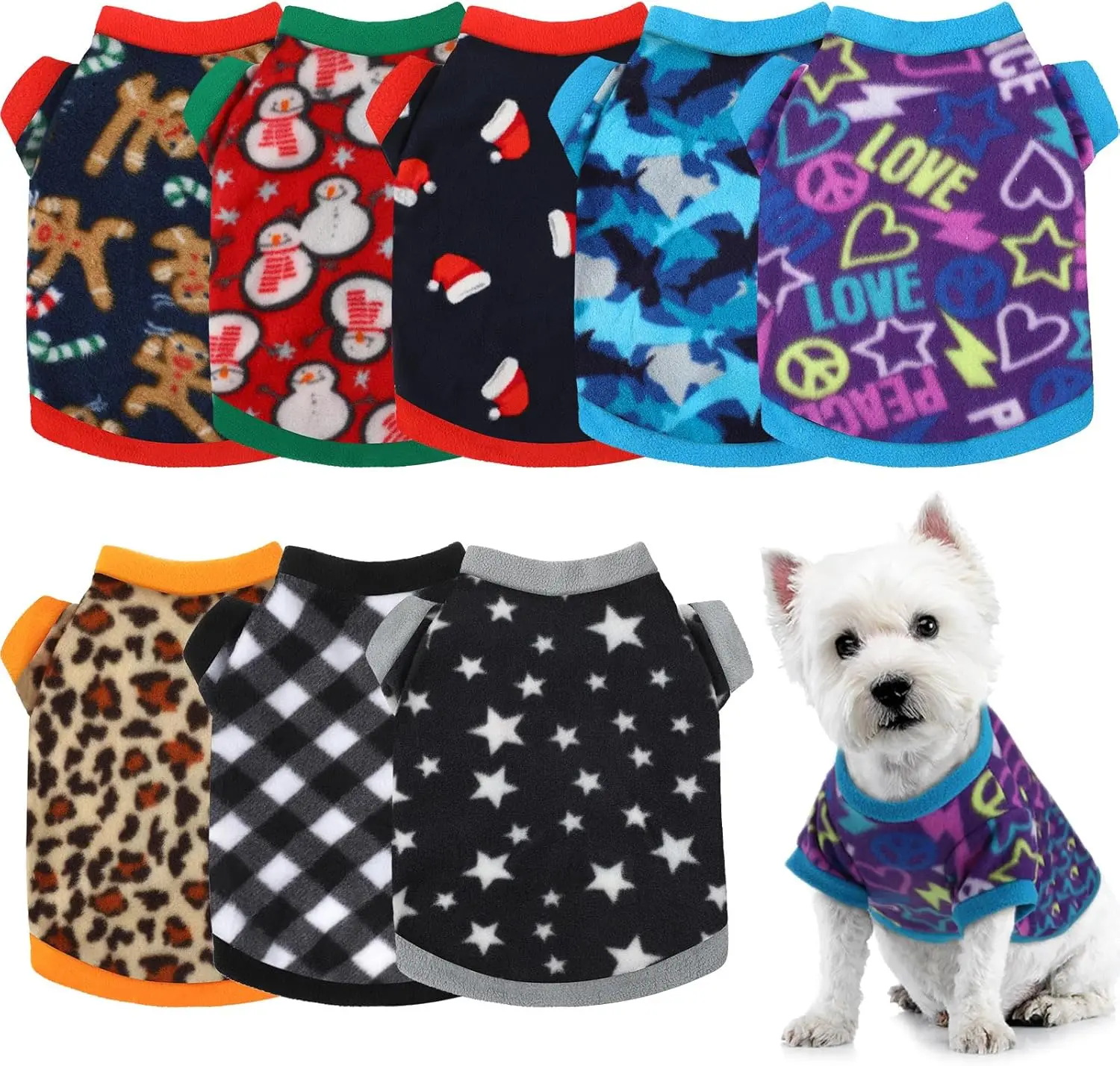 Dog Sweaters Winter Chihuahua Clothes Outfits Dog Warm Shirt Winter Puppy Clothes  Colorful Thickening Dog Pajamas for Pets Cat