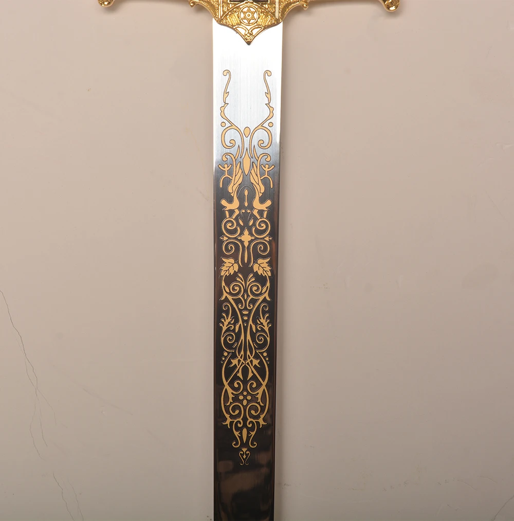 33.8 بوصة من الفولاذ المقاوم للصدأ في العصور الوسطى King Solomon Sword Star of David Sword/Outdoor