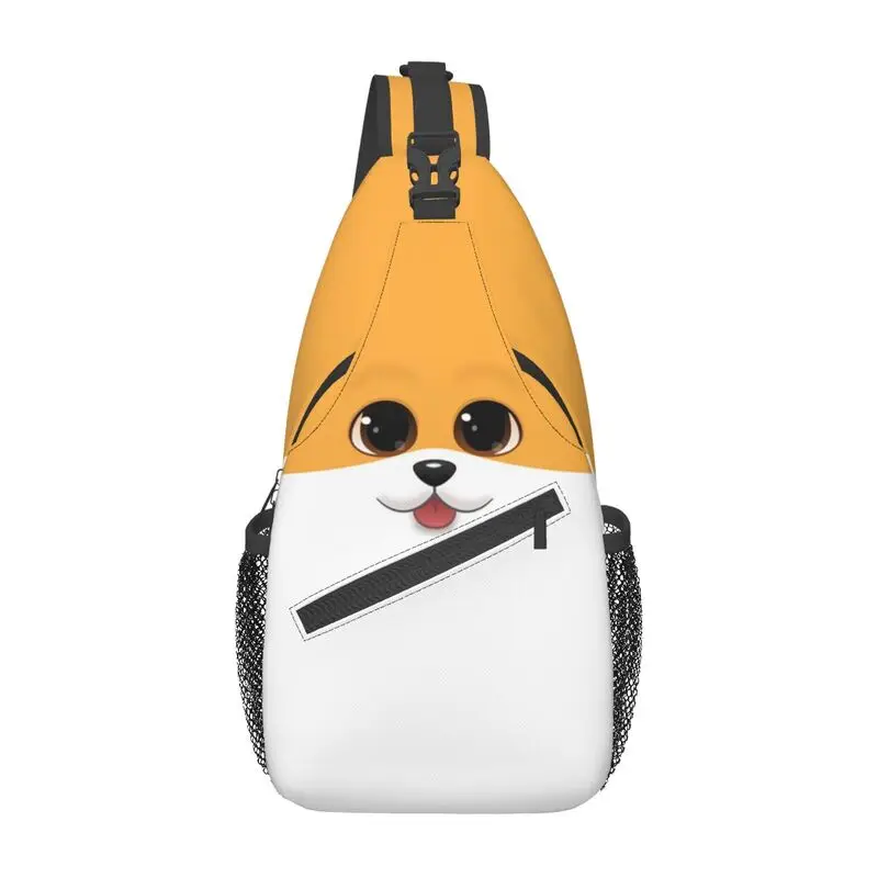 

Cute Corgi Puppy Sling Chest Crossbody Bag Men Cool Pembroke Welsh Corgi Dog Shoulder Backpack for Traveling