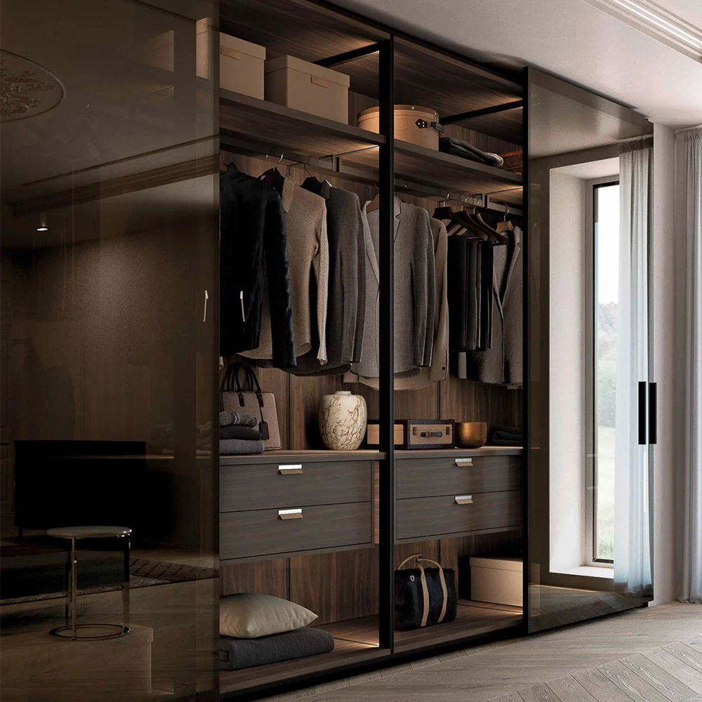 Minimalist Modern Bedroom Wardrobe Set Extendable Sliding Doors Drawers Convertible Foldable Design Workshop Living Room