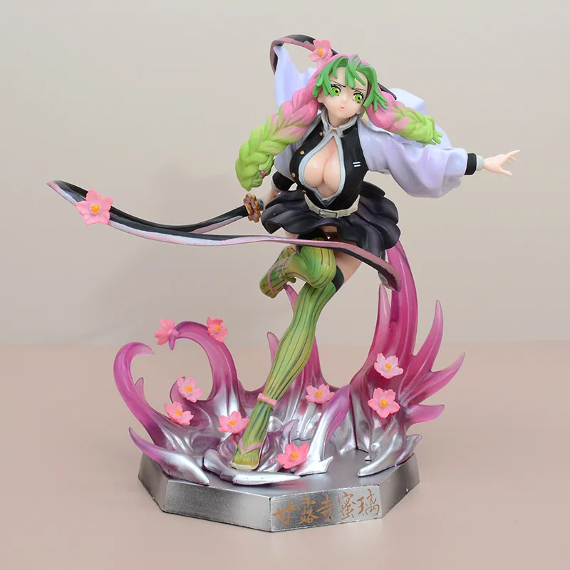 21cm Anime Demon Slayer Kanroji Mitsuri Kampfhaltung Actionfigur PVC-Szenenmodell Spielzeug Statue Schreibtischdekoration Sammlerstück Geschenke