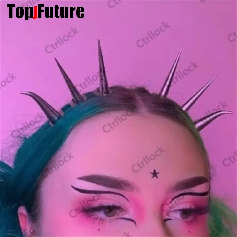 Women Harajuku Gothic Punk Y2K Lolita Girl Spiker rivet hairpin Demon Horn Hairpin hairclip Batterttes Hairpins Girl Gift
