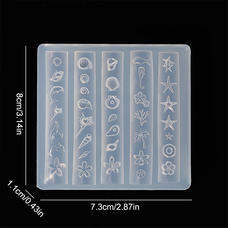 قذيفة الزهور الهالوبيوس محارة نجم البحر نحت مسمار قالب من السيليكون مسمار الفن DIY بها بنفسك اليدوية أداة الخرز الصغيرة قالب بوليمر #6