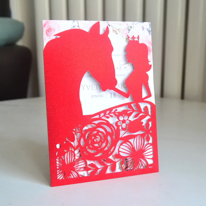 Sweet 16 Birthday Invitaciones de Quinceaera Party decorations Quinceaneral Invites Laser Cut quinceanera invitations Horse