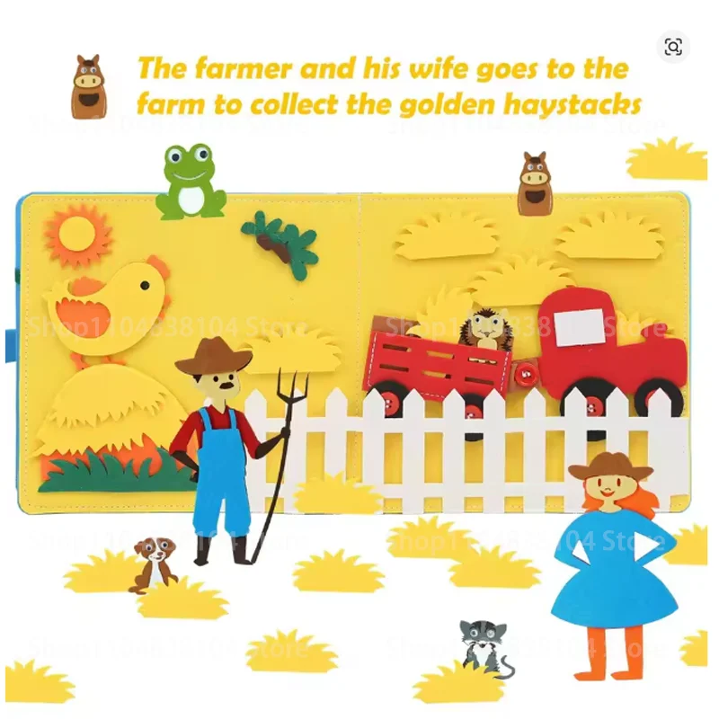 كتاب لباد تعليمي للأطفال، لعبة حسية لمرحلة ما قبل المدرسة، أنشطة سفر محركية دقيقة، أذن تعليمية متعددة الطبقات #5